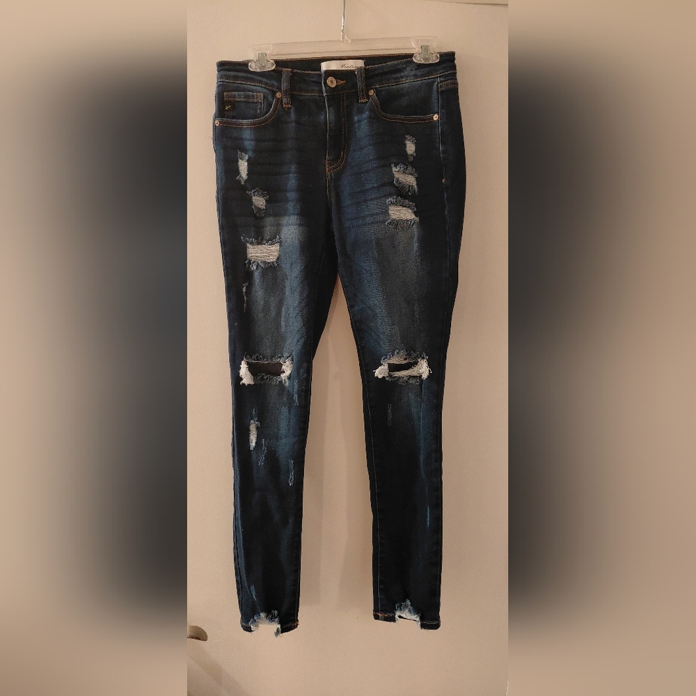 KanCan Dark Blue Distressed Skinny Jeans